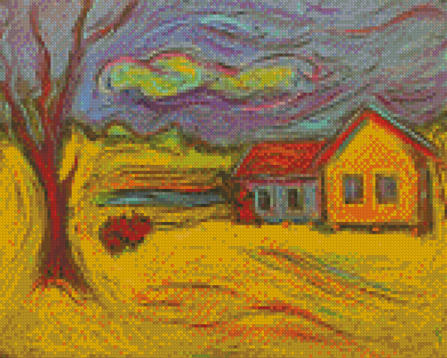 Aesthetic Yellow House Diamond Painting