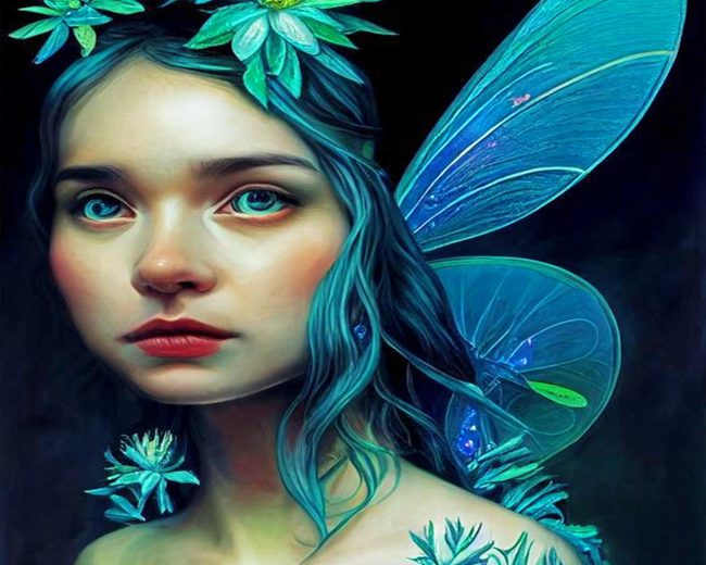 Blue Butterfly Fairy Diamond Painting