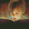 Boy Reading A Book Diamond Painting