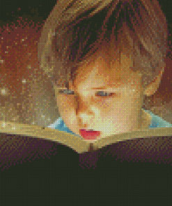 Boy Reading A Book Diamond Painting