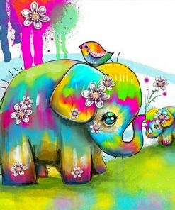 Colorful Elephant Baby Diamond Painting