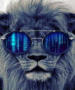 Cool Lion With Glasses Diamond Painting