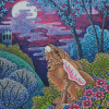 Rabbit Looking At The Moon Diamond Painting