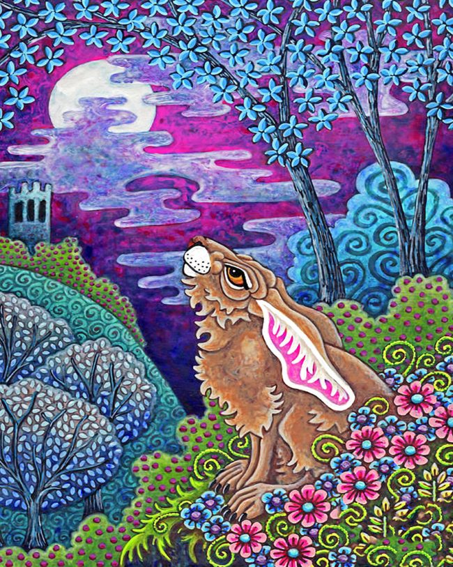 Rabbit Looking At The Moon Diamond Painting