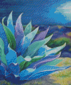 Moonlight Blue Agave Diamond Painting