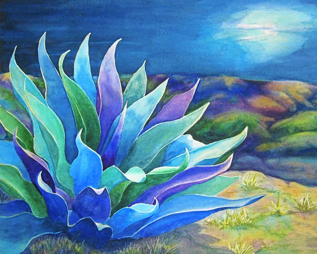 Moonlight Blue Agave Diamond Painting