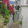 Pink Flowers Frigiliana Spain Diamond Painting