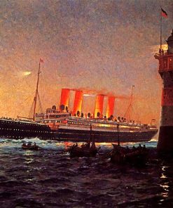 Titanic Ship And Lighthouse Diamond Painting