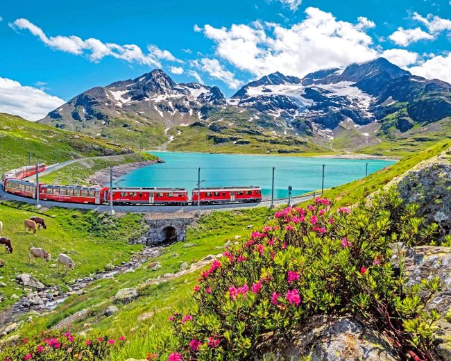 Bernina Express Train Swiss Diamond Painting