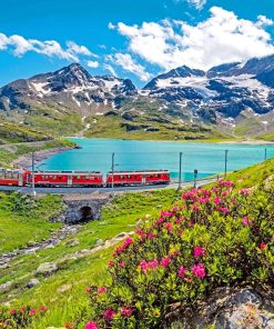 Bernina Express Train Swiss Diamond Painting