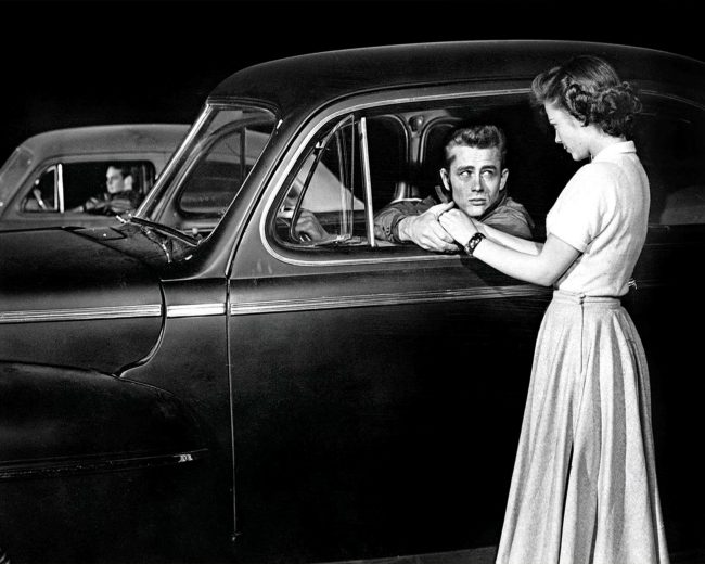 Black And White James Dean In A Car Diamond Painting