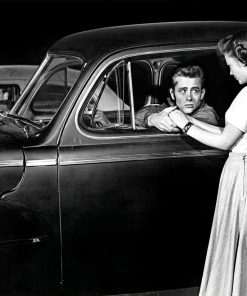 Black And White James Dean In A Car Diamond Painting