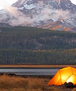 Camping By The Lake Diamond Painting