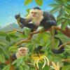 Capuchin Monkey On Tree Diamond Painting