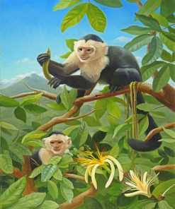 Capuchin Monkey On Tree Diamond Painting