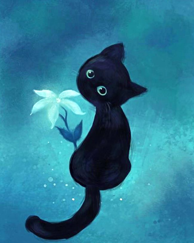 Black Kitten Diamond Painting