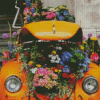 Vintage Volkswagen With Flowers Diamond Painting