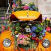 Vintage Volkswagen With Flowers Diamond Painting