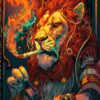 Abstract Smoking Lion Diamond Painting