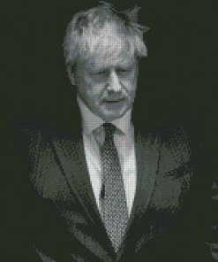 Black And White Boris Johnson Diamond Painting