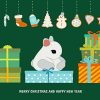 Christmas Bunny With Gifts Illustration Diamond Painting