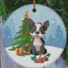 Happy Christmas Boston Terrier Diamond Painting