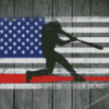 Aesthetic American Flag Baseball Diamond Painting