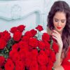 Aesthetic Girl With Red Roses Diamond Painting