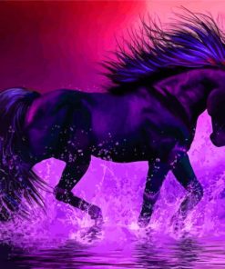 Aesthetic Purple Horse Diamond Painting