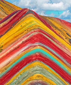 Aesthetic Rainbow Mountain Peru Diamond Painting