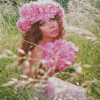 Aesthetic Girl With The Peonies Head Diamond Painting