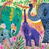 Asian Elephants In The Jungle Diamond Painting