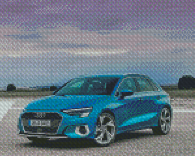 Audi S3 Blue Car Diamond Painting