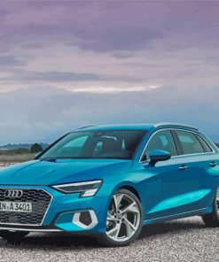 Audi S3 Blue Car Diamond Painting