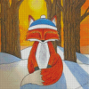 Baby Fox At Sunset Diamond Painting