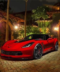 Black And Red C7 Corvette Diamond Painting