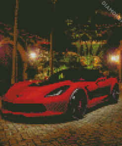 Black And Red C7 Corvette Diamond Painting