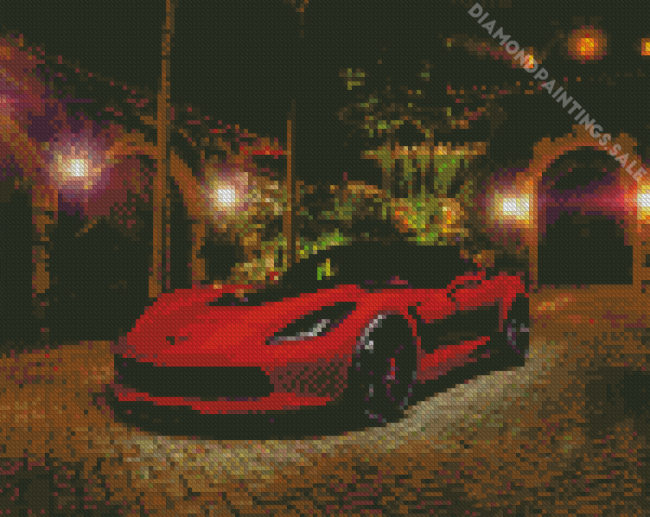 Black And Red C7 Corvette Diamond Painting