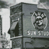 Black And White Close Up Sun Studio In Memphis Diamond Painting