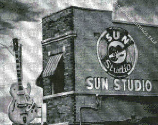 Black And White Close Up Sun Studio In Memphis Diamond Painting