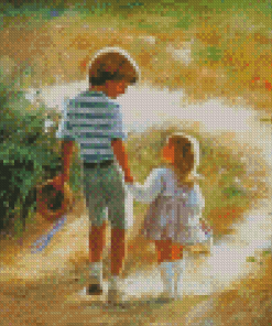 Brother And Little Sister Diamond Painting