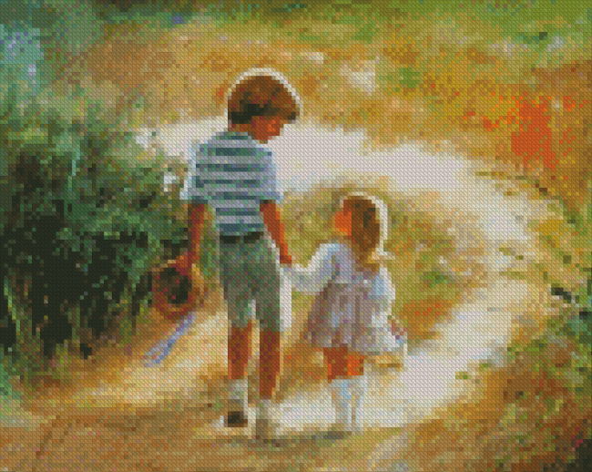 Brother And Little Sister Diamond Painting