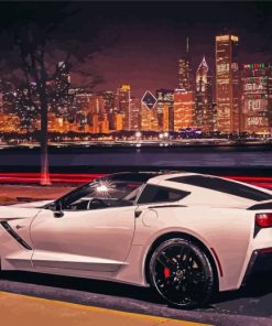 C7 Corvette With City View Diamond Painting