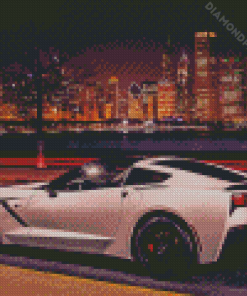 C7 Corvette With City View Diamond Painting