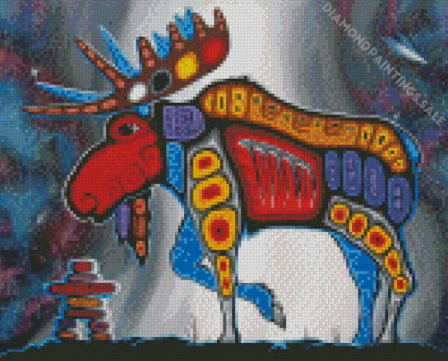 Canadian Indigenous Moose Art Diamond Painting