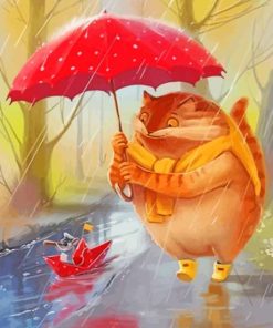 Cat And Mouse In Rain Diamond Painting