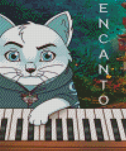 Cat And Piano Animation Diamond Painting