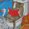 Cat In Toilet Diamond Painting