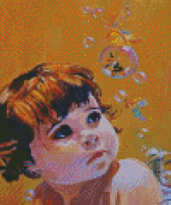 Child Bubble Bath Diamond Painting