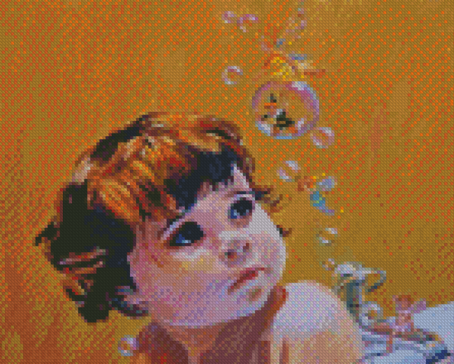 Child Bubble Bath Diamond Painting